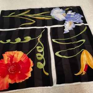 The Art of the Scarf 34” square floral scarf In good condition.